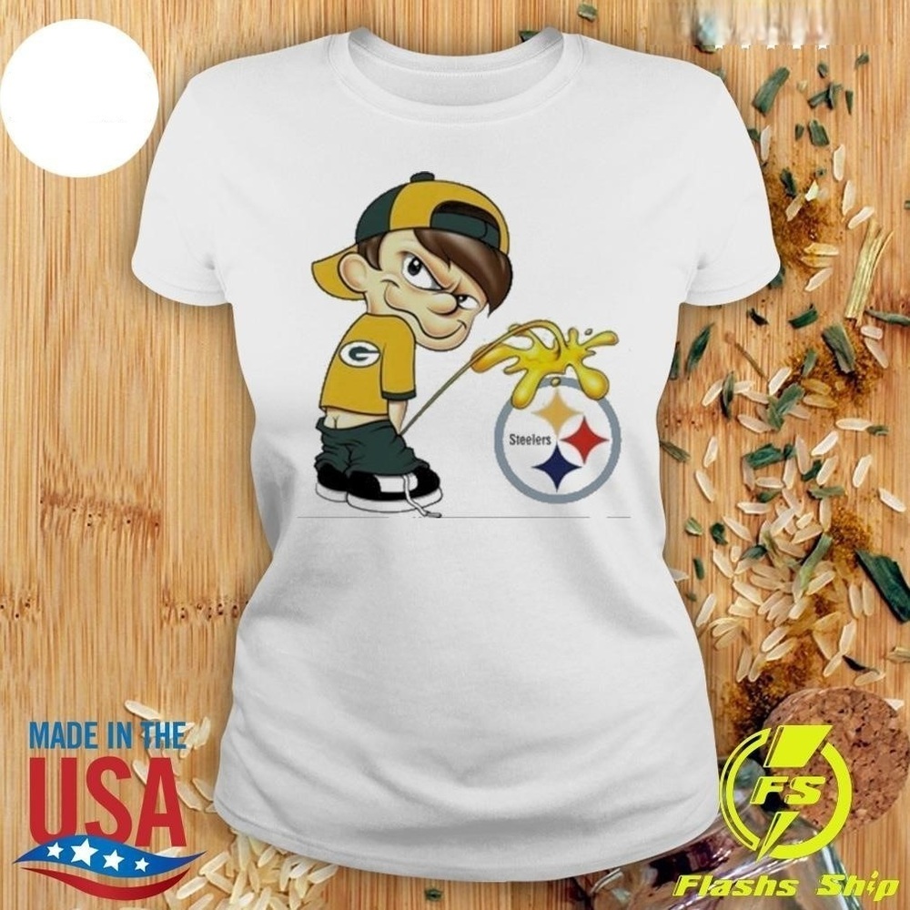 Green Bay Packers Peeing On Pittsburgh Steelers Shirt